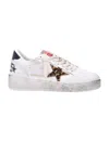 Golden Goose Ball Star White Womans Sneakers With Leopard Pony Star In White