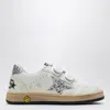 Golden Goose Ball Star White/glitter Platinum Trainer In White