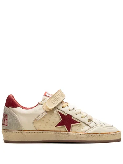 Golden Goose Ball Star "white/ice/red" Sneakers In Neutrals