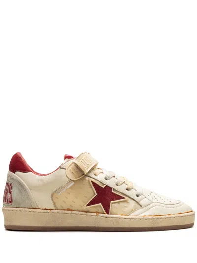 Golden Goose Ball Star "white/ice/red" Sneakers In Neutrals