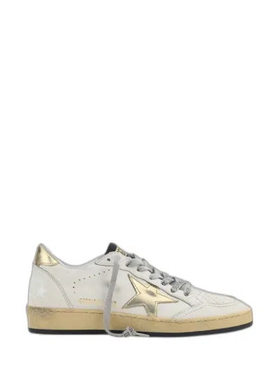 Golden Goose Ball Star With Gold Star And Heel Tab In White