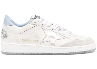 Pre-owned Golden Goose Ball Star (women's) Sneakers In White/blue Fog/silver