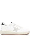 Golden Goose Ballstar 2 Leather Upper And Spur Suede Star Shiny Leather Heel Shoes In F006970  10220 White Ice Black