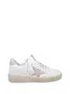 Golden Goose Distressed Leather Sneakers With Star Detail In White