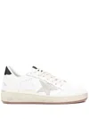 Golden Goose Ballstar 2 Leather Upper And Spur Suede Star Shiny Leather Heel Shoes In White