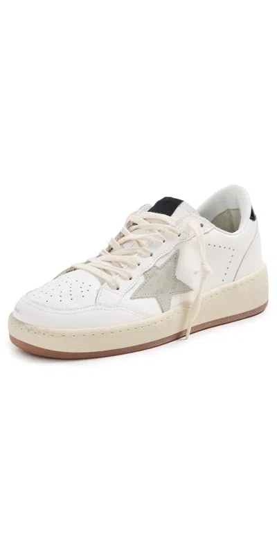 GOLDEN GOOSE BALLSTAR 2 LEATHER UPPER AND SPUR SUEDE STAR SHINY LEATHER HEEL WHITE/ICE/BLACK