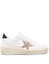 Golden Goose Ball Star 2 Sneakers With Gold Glitter Star And Black Glitter Heel Tab In White