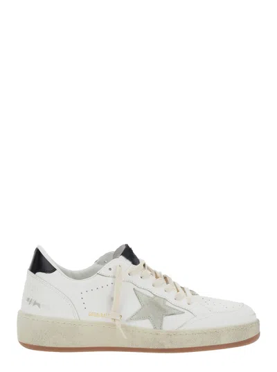 GOLDEN GOOSE GOLDEN GOOSE MEN 'BALLSTAR 2' WHITE LOW TOP SNEAKERS WITH STAR PATCH ON THE SIDE AND LAMINATED HEEL 