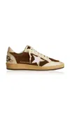 Golden Goose Ball Star Suede Bi-color Sneakers In Brown