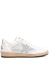 Golden Goose Unisex Ball Star Embellished Low Top Sneakers In Natural White Silver