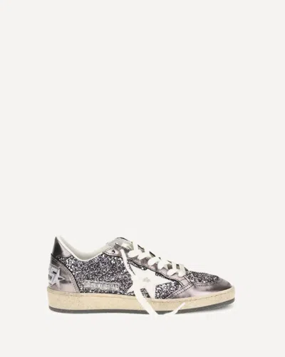 Golden Goose Ballstar Glitter Sneakers In Gray