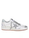 Golden Goose Ballstar In White And Silver Leather In White