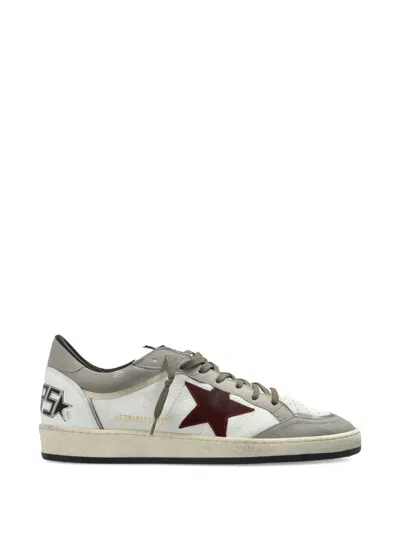 Golden Goose Deluxe Brand Men Ballstar Sneakers In Leather With Contrasting Star And Distressed Fini In White