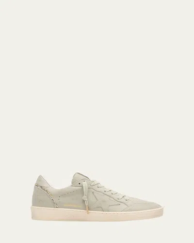 Golden Goose Ballstar Leather Glitter Low-top Sneakers In Abbey Stone