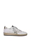 Golden Goose Leather Sneakers With Laminated Star And Heel Detail In Multi