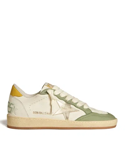 Golden Goose Ballstar Leather Sneakers In White