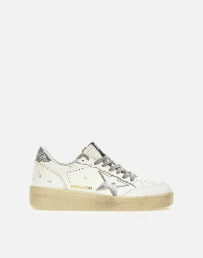Golden Goose Ballstar Leather Sneakers In White