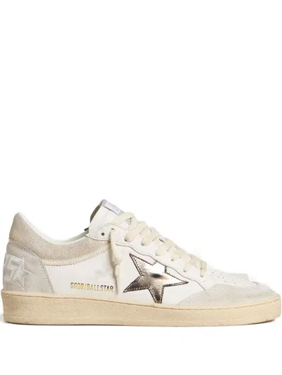 Golden Goose Ballstar Leather Sneakers In Neutral