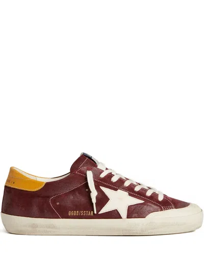 Golden Goose Ballstar Leather Sneakers In Burgundy
