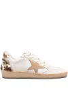 Golden Goose Ball Star Sneakers In Leather With Suede Star And Horsy Cow Printed Heel Tab In Brown