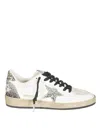 Golden Goose Ballstar Leather Upper Suede Sneakers In White