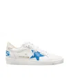 Golden Goose Deluxe Brand Low-top White Leather Sneakers With Blue Star Accent In White