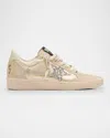 GOLDEN GOOSE BALLSTAR METALLIC GLITTER LOW-TOP SNEAKERS