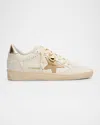 Golden Goose Ballstar Mixed Leather Charm Low-top Sneakers In Whiteplatinum
