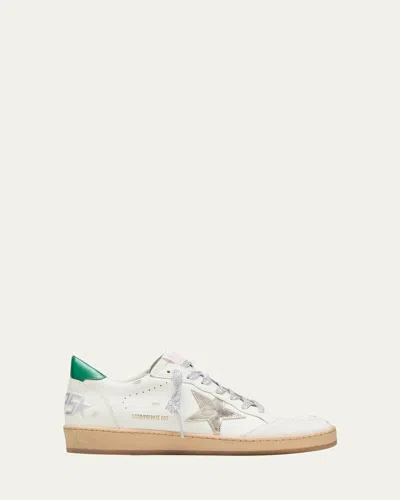 GOLDEN GOOSE BALLSTAR MIXED LEATHER LOW-TOP SNEAKERS