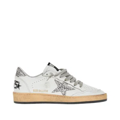 Golden Goose Deluxe Brand Women Ballstar Leather Sneakers With Logo On The Side In White