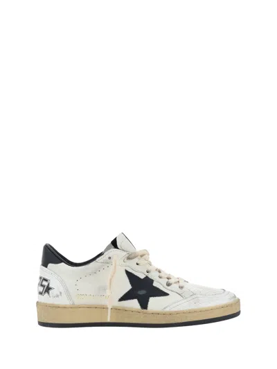Golden Goose Ball Star Sneakers In White Leather