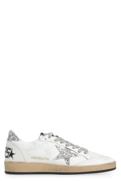 Golden Goose Ballstar Nappa Upper And Spur Glitt In White