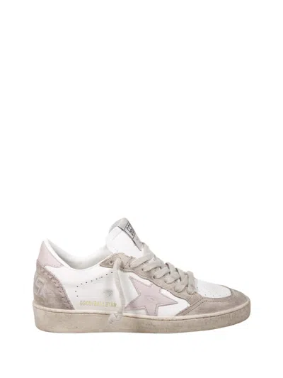 Golden Goose Ballstar Nappa Upper Suede Toe Sneakers In White