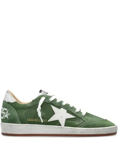 Golden Goose Ballstar Nappa Upper Toe And Spur Nylon Tongue Leather Star Laminated Heel In Green