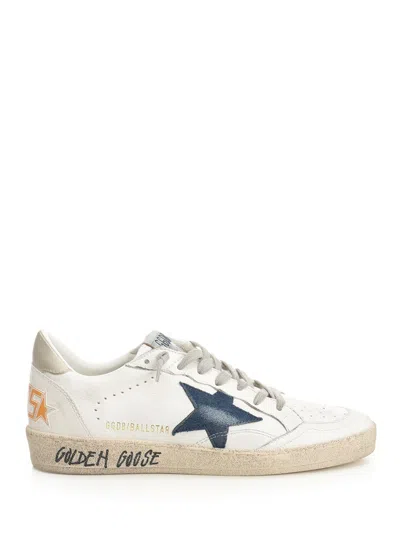 Golden Goose Ballstar Nappa Upper Toe And Spur Suede Star Leather Heel Sneakers Beige In White