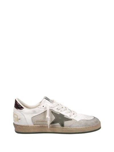 Golden Goose Ballstar Net And Leather Sneakers In Brown