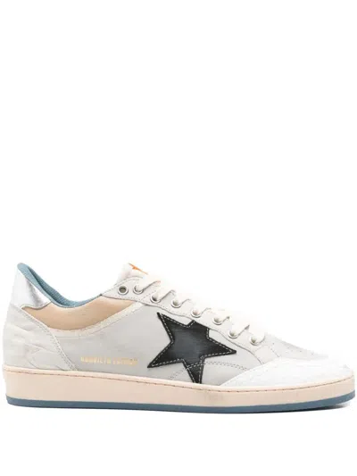 GOLDEN GOOSE GOLDEN GOOSE "BALLSTAR" NUBUCK AND NYLON UPPER CRACK LEATHER TOE NYLON TONGUE NUBUCK STAR LAMINATED 