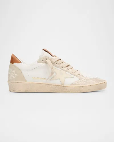 Golden Goose Ballstar Pearly Glitter Low-top Sneakers In White