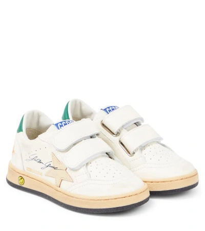 Golden Goose Kids' Ballstar Printed Leather Sneakers In White