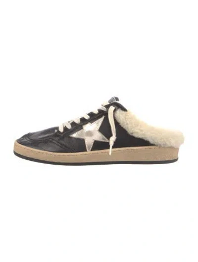 Pre-owned Golden Goose Ballstar Sabot Mule Leather Mules In Black