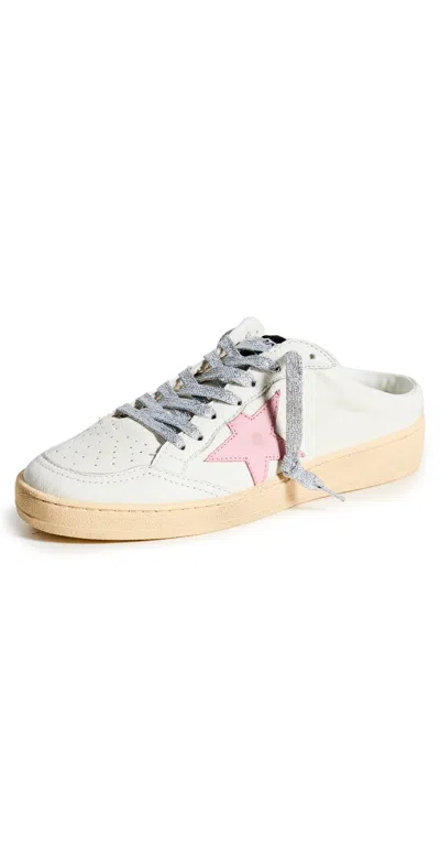 Golden Goose Ballstar Sabot Nappa Upper Leather Star Sneakers In White/antique Pink