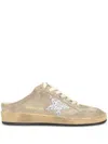 Golden Goose Ballstar Sabot Suede Glitter Slide Sneakers In Neutrals