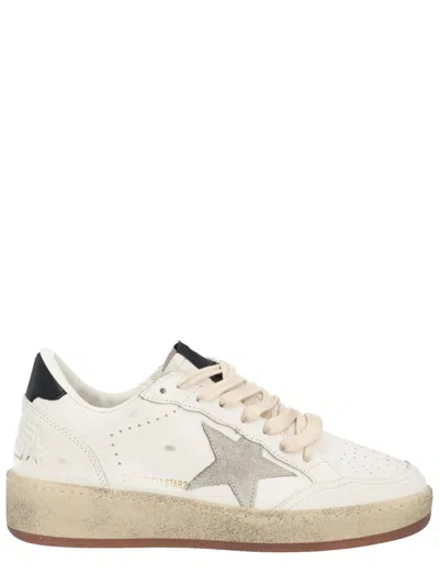 Golden Goose Distressed White Low-top Sneakers With Signature Star