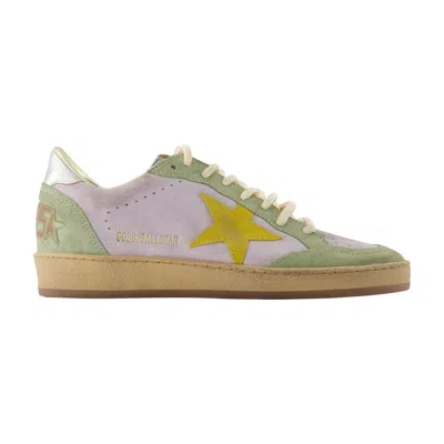 Golden Goose Ball Star Sneakers In Suede And Laminated Leather Heel In Multi