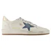 Golden Goose Ball Star Distressed Multicolored Sneakers In White