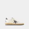 GOLDEN GOOSE SNEAKERS BALLSTAR - GOLDEN GOOSE DELUXE BRAND - CUIR - BLANC/BLEU