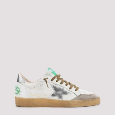 Golden Goose Ballstar Laminated Leather Sneakers In White