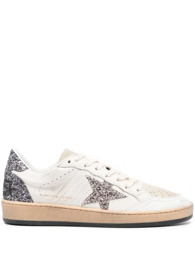 Golden Goose Ball Star Leather Sneakers In White