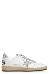 Golden Goose Ball Star Distressed Glittered Leather Sneakers