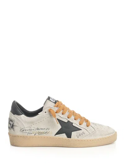 Golden Goose Ballstar Suede Upper Toe Tongue And Spur Leather Star And Heel Sneakers Black In Nude